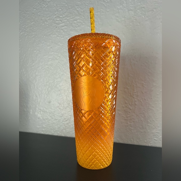 ✨NWOT - Starbucks 2021 Orange Jeweled Cold Beverage Tumbler✨ - Picture 3 of 11
